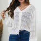 Full Size Openwork V-Neck Cardigan