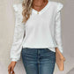 Textured V-Neck Long Sleeve Top