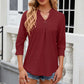 Eyelet Notched Knit Jacquard Top