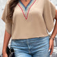 Plus Size V-Neck Flutter Sleeve Blouse