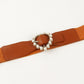 TranquilNights Pearl Heart Buckle Elastic Belt