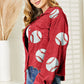 Ball Sequin Dropped Shoulder Raw Hem Jacket