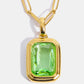 Zircon 18K Gold-Plated Geometrical Shape Pendant Necklace