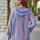 Full Size Plaid Long Sleeve Hooded Jacket