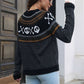 Full Size Ghost Pattern Round Neck Long Sleeve Sweater