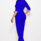 Mock Neck Tie-Waist Half Sleeve Jumpsuit