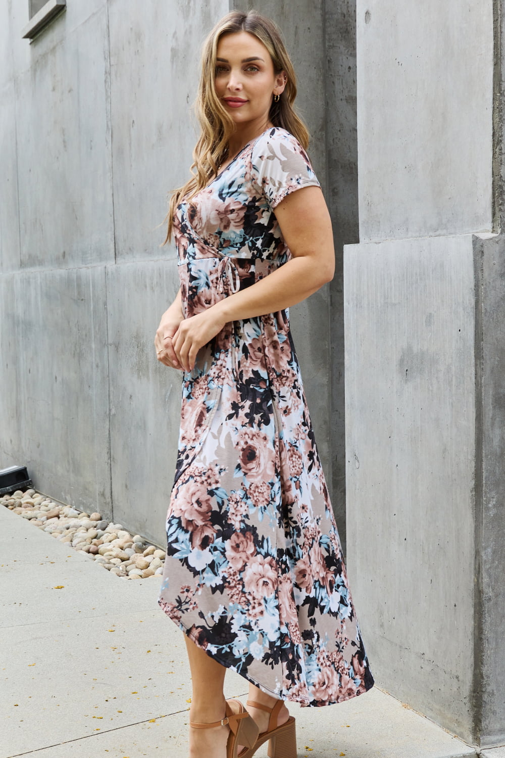 Heimish Give Me Roses Full Size Floral Maxi Wrap Dress *