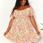 Double Take Strawberry Smocked Sweetheart Neck Flounce Sleeve Strawberry Mini Dress