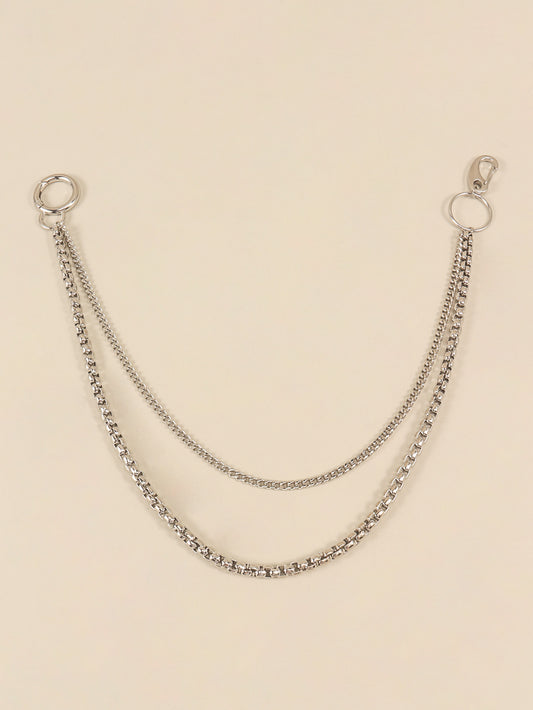 Women's Double-Layered Metal Chain Belt