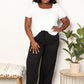 Double Take Full Size White Swiss Dot Puff Sleeve Square Neck Blouse