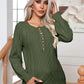 Cable-Knit Round Neck Buttoned Sweater