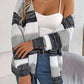 SocialBee Openwork Striped Open Front Cardigan