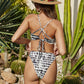 SALTYSUN Women's Printed Tie Back Low Waist Two-Piece Bikini Set