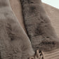 One Size Fringe Detail Long Sleeve Ribbed Poncho