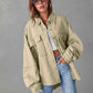 Full Size Dropped Shoulder Raw Hem Jacket