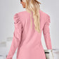 Round Neck Puff Sleeve Blouse