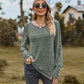Full Size Round Neck Long Sleeve Buttoned T-Shirt