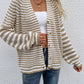 LakenLea Striped V-Neck Button-Down Cardigan