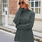 Laken Jay Ribbed Turtleneck Long Sleeve Slit Knit Top