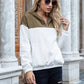 Pocketed Color Block Quarter Zip Hoodie