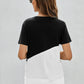 Full Size Two-Tone Round Neck Tee