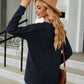 Full Size Decorative Button V-Neck Long Sleeve T-Shirt