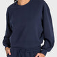 Round Neck Drop Shoulder Sports Top