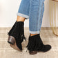 Legend Women's Fringe Cowboy Western Black Ankle Boots