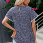 Women's Printed Pom Pom Detail Petal Sleeve Blouse