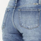 Kancan High Waist Distressed Hem Detail Cropped Straight Jeans