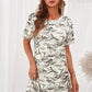 Camouflage Round Neck Short Sleeve Dress