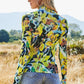 Printed Mock Neck Long Sleeve Blouse