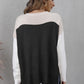 Color Block Round Neck Dropped Shoulder Sweater
