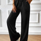 Drawstring Wide Leg Pants with Pocketed