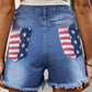 Full Size Raw Hem Denim Shorts with Pockets