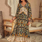 Mia Multicolor Floral V-Neck Midi Dress