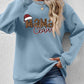 Christmas Themed Round Neck Letter Graphic Long Sleeve Sweatshirt