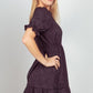 VERY J Floral Textured Woven Ruffled Mini Dress