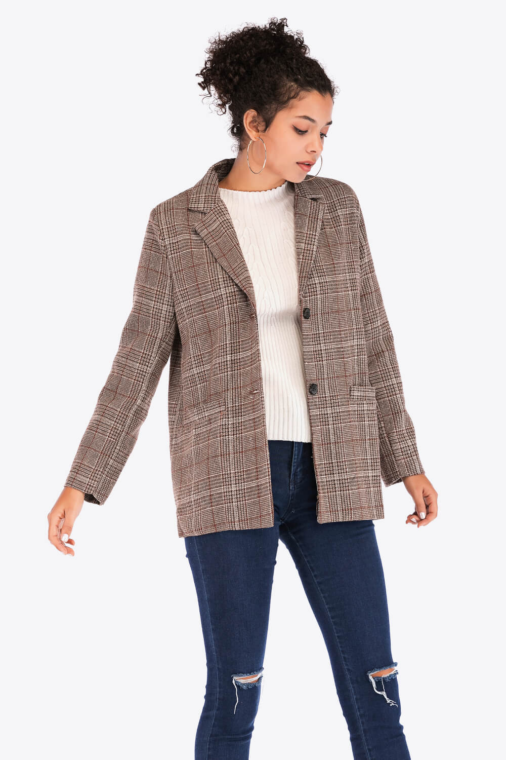 Women's Bryony Plaid Two-Button Blazer