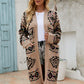 Printed Long Sleeve Cardigan with Pocket