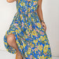 Emma Floral Drawstring Ruffle Hem Maxi Dress