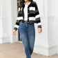 Striped Button Up Long Sleeve Cardigan