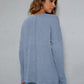 Beauteous Dropped Shoulder High-Low Waffle-Knit Top