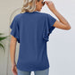 Women's JAYLEEN Full Size Notched Neck Flutter Sleeve Tee