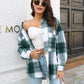LoveByHannah Plaid Button Up Collared Neck Long Sleeve Shirt