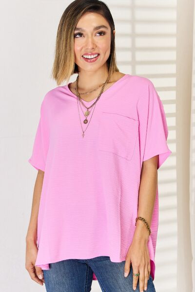 Zenana Texture Short Sleeve T-Shirt *