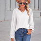Full Size Eyelet V-Neck Flounce Sleeve Blouse