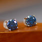 2 Carat Moissanite Four-Prong Platinum-Plated Earrings