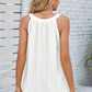 Openwork Round Neck Wide Strap Tank
