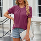 Round Neck Flounce Sleeve T-Shirt